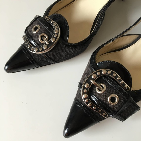 Vintage Prada Slingback Buckle Kitten Heels - Picture 2 of 6